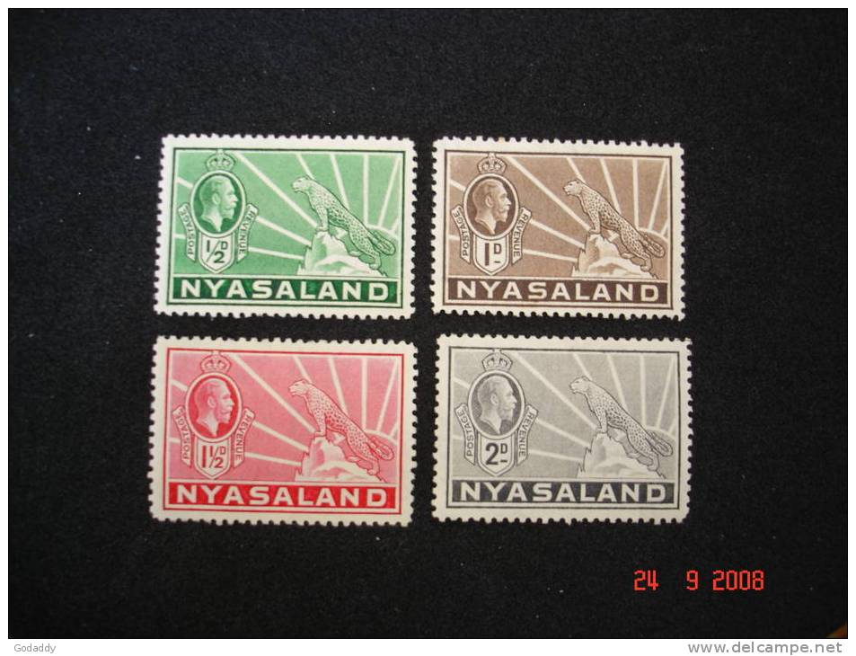 Nyasaland  1934  King George V  4 Values  1/2d,1d ,11/2d ,2d   MH - Nyasaland (1907-1953)