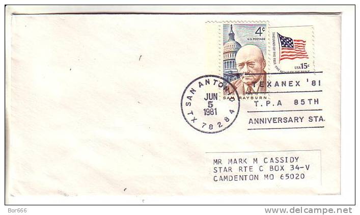 USA Special Cancel Cover - TEXANEX - San Antonio 1981 - Schmuck-FDC