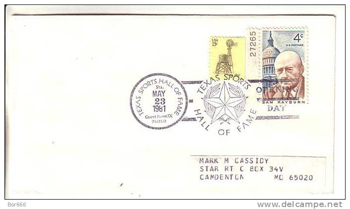 USA Special Cancel Cover 1981 - Texas Sports Hall Of Fame - Grand Prairie - Schmuck-FDC