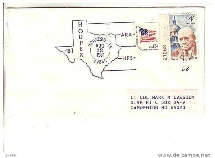 USA Special Cancel Cover  - HOUPEX 1981 - Houston - Schmuck-FDC