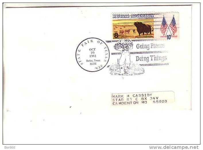 USA Special Cancel Cover 1981 - State Fair Of Texas - Dallas - Sobres De Eventos