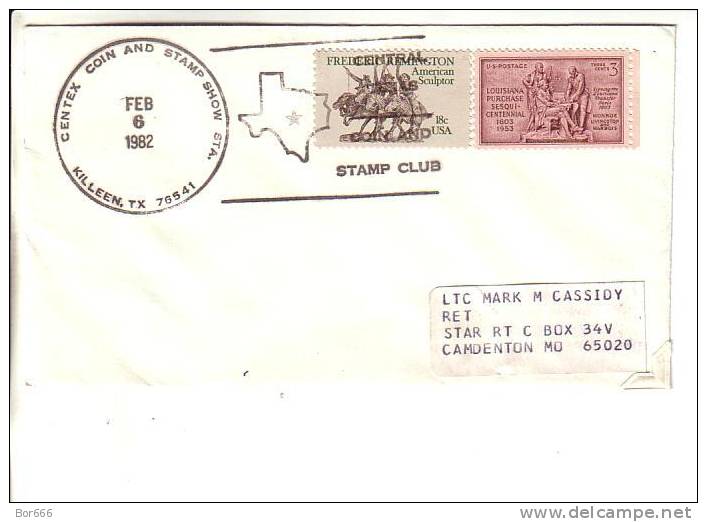 USA Special Cancel Cover 1982 - CENTEX Coin & Stamp Show - Killeen - Sobres De Eventos