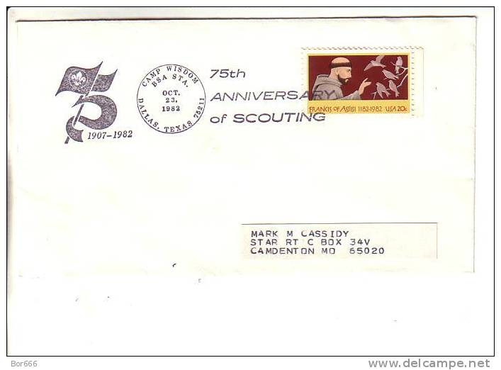 USA Special Cancel Cover  - 75th Anniversary Of Scouting - Dallas 1982 - Event Covers