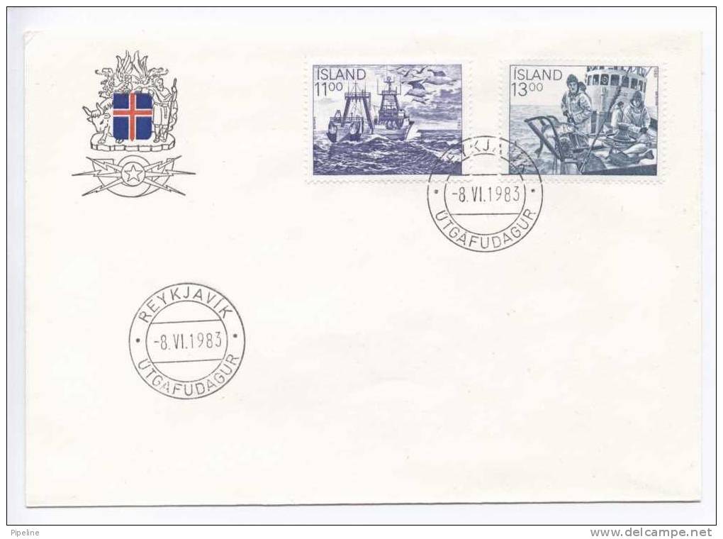 Iceland FDC Fishing Boats And Fishing 8-6-1983 - FDC