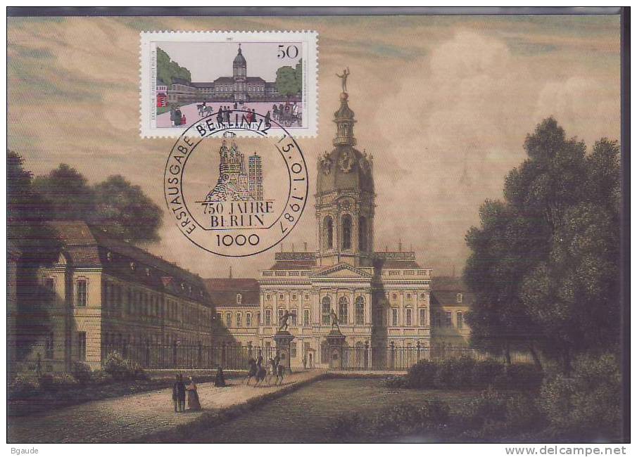 ALLEMAGNE BERLIN CARTE MAXIMUM NUM.YVERT 735 CHATEAU DE CHARLOTTENBURG - Cartas Máxima