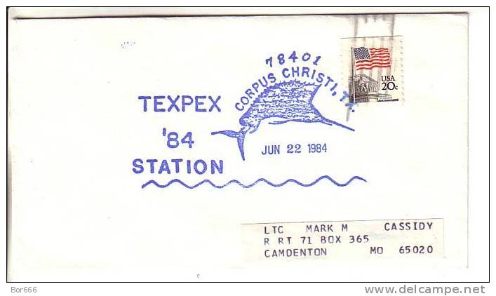 USA Special Cancel Cover - TEXPEX 1984 - Corpus Christi - Sobres De Eventos