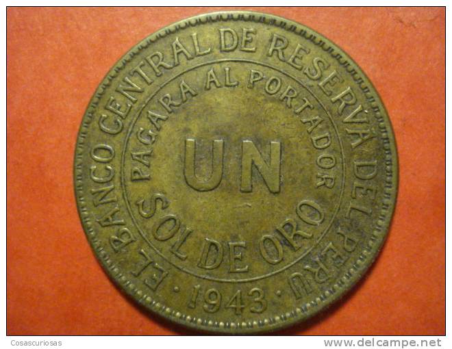 1150 PERU  UN SOL       AÑO / YEAR  1943  MBC+ - Perú