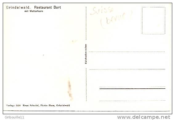 GRINDELWALD   -  ** RESTAURANT " BORT " Mit WETTERHORN **  -    Editeur : Ernst SCHUDEL De Grindelwald    N° 2538 - Grindelwald