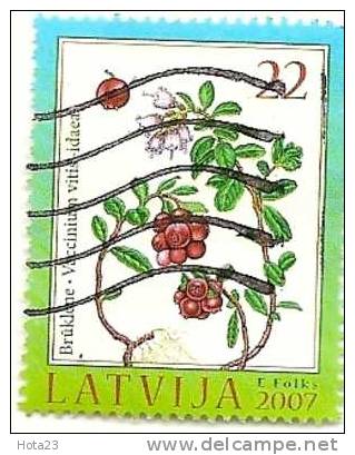 Latvia - Berry – Red Bilberries 2007  Used X 10 Pieces - Lettonie