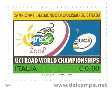 ITALIA  2008  CAMPIONATI DEL MONDO DI CICLISMO SU STRADA. EMISSIONE DEL 22.09.2008, MNH** - Ciclismo