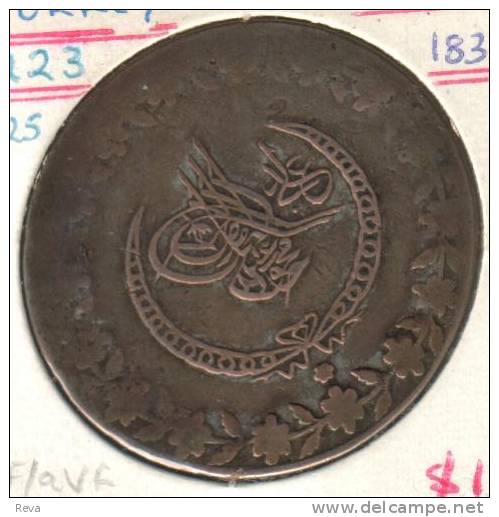 TURKEY 5 KURUS ARABIC WRITING FRONT EMBLEM BACK 1223 -1831 YEAR 25 AG SILVER KM599 READ DESCRIPTION CAREFULLY !!! - Turquie