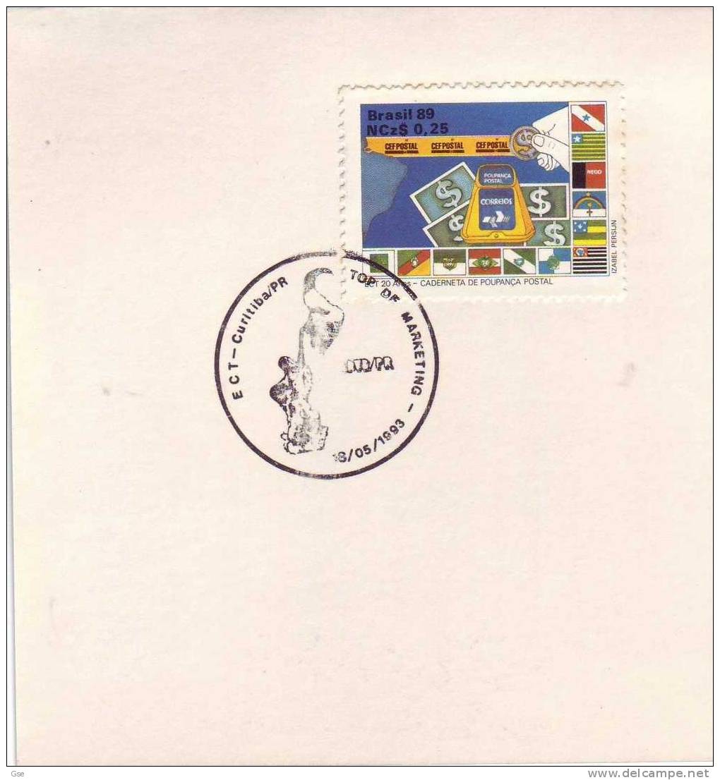 BRASILE  1993 -  Yvert 1909 Su Cartoncino - Annullo Speciale Illustrato - Monedas
