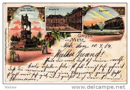 EL028/ Gruss Aus Metz 1904. Soldatenpost - Lothringen