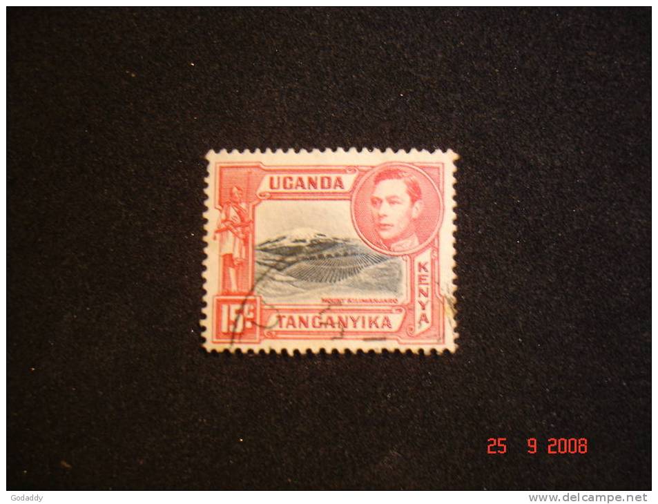 Kenya Uganda And Tanganyika 1938 KG VI  Mt Kilimanjaro 15c SG137 Used - Kenya, Ouganda & Tanganyika