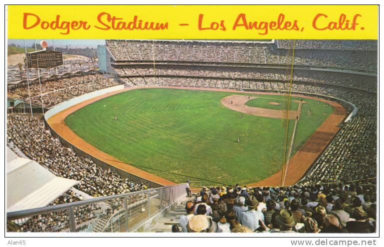 Los Angeles Dodgers Baseball Stadium Opening Day Dodgers Vs. Cincinnati Reds Baseball Game Vintage Postcard - Baseball