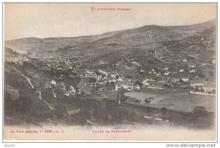 Plainfaing France Panoramic View, Habeaurupt Valley, Factory, Vintage Postcard - Plainfaing