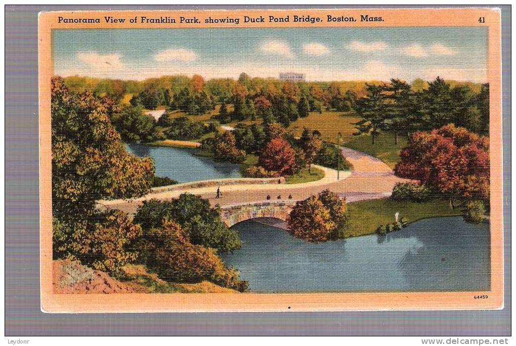 Panorama View Of Franklin Park, Showing Duck Pond Bridge, Boston, Massachusetts 1945 - Boston