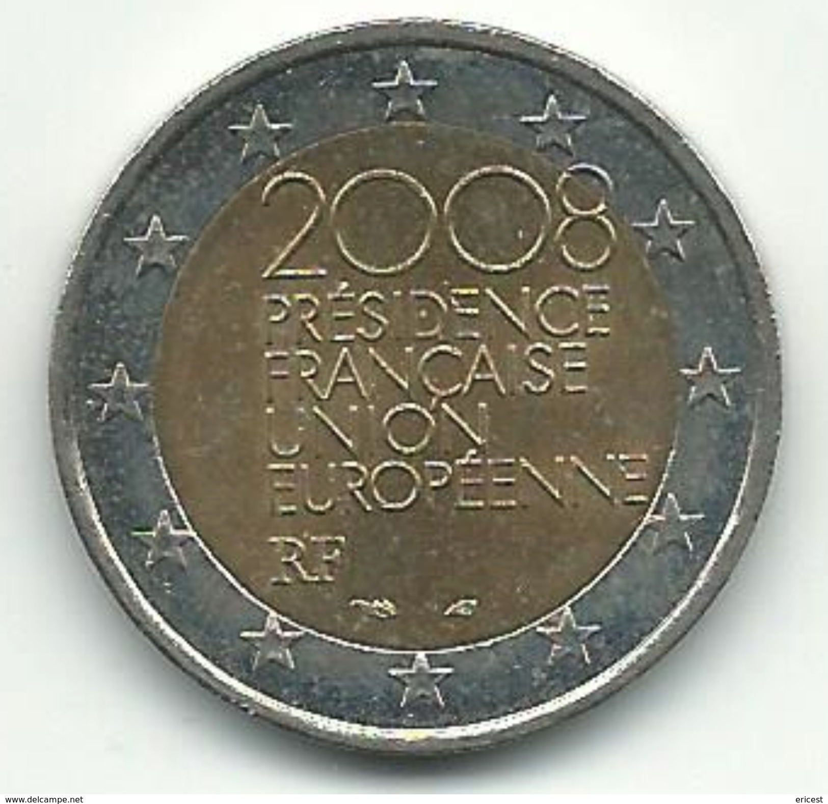 2 EUROS 2008 PRESIDENCE FRANCAISE UNION EUROPEENNE BON ETAT - France