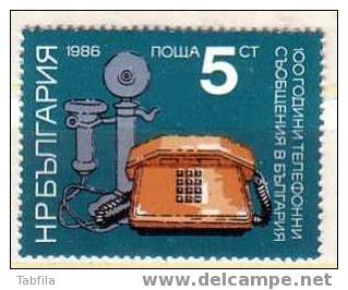 BULGARIA \ BULGARIE - 1986 - 100 An.telephone En Bulgarie - 1v ** - Nuevos