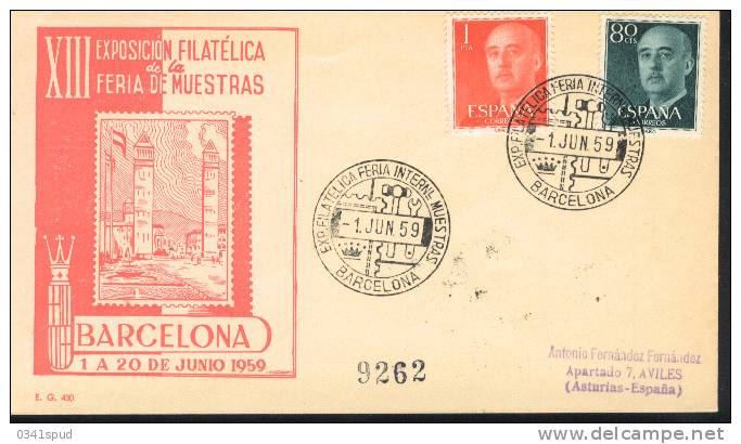 Espagne  Espana1959  Matasello Exposicion Filatelica  Barcelona - Maschinenstempel (EMA)