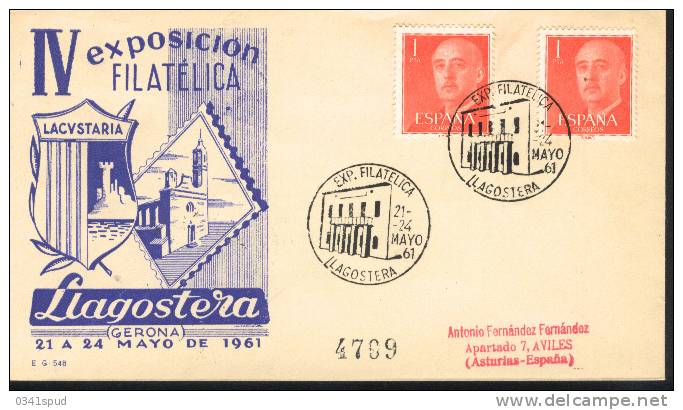 Espagne Espana  1961  Matasello  Exp. Filatelica  Llagostera - Maschinenstempel (EMA)