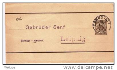 Wtb086/  Württemberg - Cannstatt 1894, Streifband - Entiers Postaux