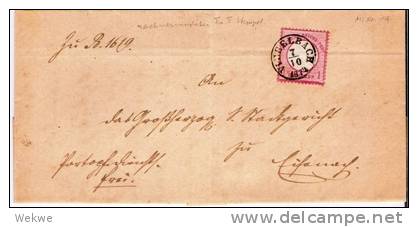 Brs022/ Vieselbach 1874, Spätverwendung TH/T. Auf Gr. Brustschild - Briefe U. Dokumente