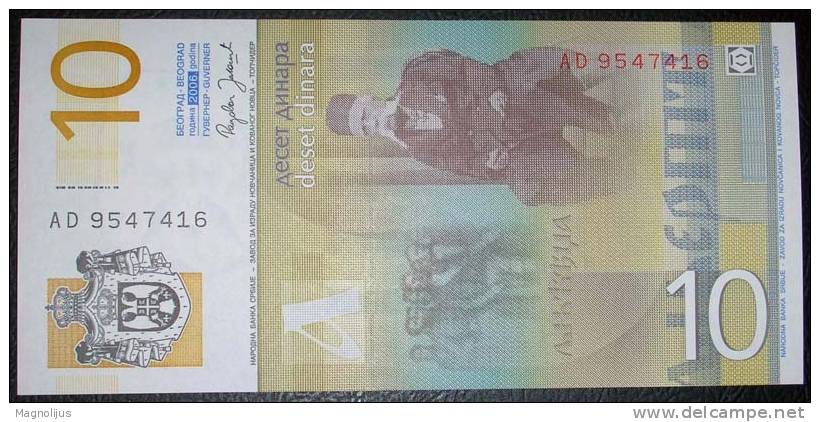 Banknote,Paper Money,Bill,Serbia,10 Dinars,Vuk Stefanovic Karadzic - Yougoslavie