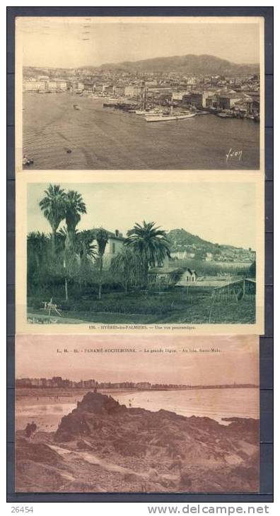 LOT De 3 CP          PARAME ROCHEBONNE      HYERES LES PALMIERS   MARSEILLE - 5 - 99 Cartes