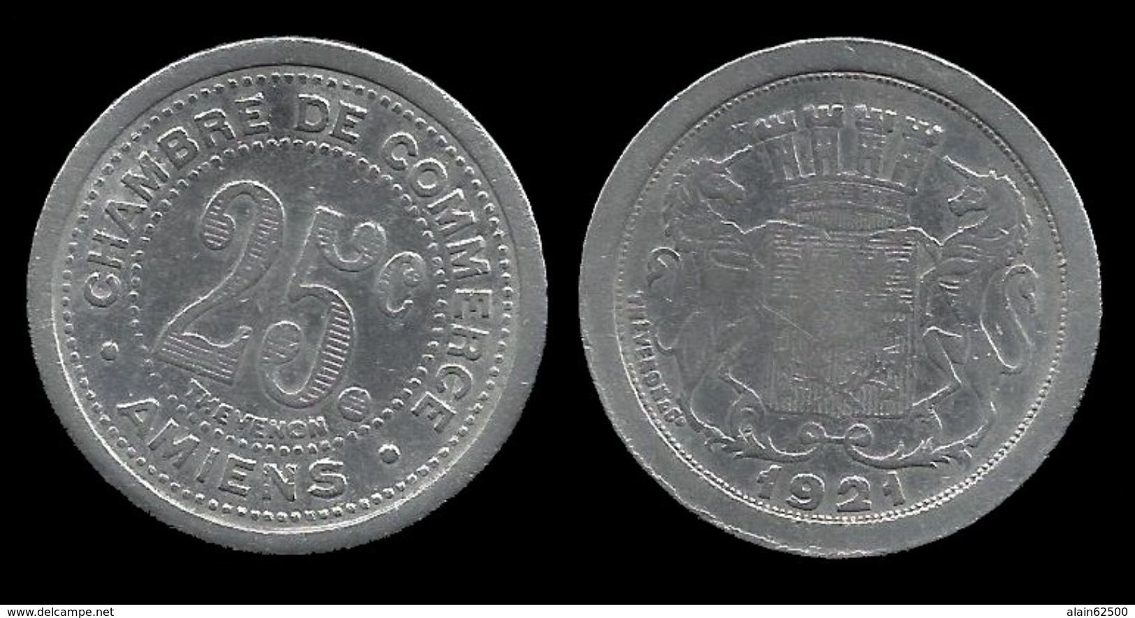 NECESSITE :  AMIENS  . 25cts  . 1921 . - Notgeld