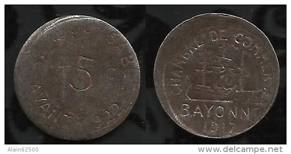 NECESSITE :  BAYONNE . 5 Ct  . 1917 . - Monetary / Of Necessity