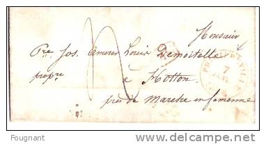BELGIQUE:1846:Lettre De PHILIPPEVILLE Pour HOTTON,près De MARCHE-en-FAMENNE.Oblit.P HILIPPEVILLE Et MARCHE(double Cercle - 1830-1849 (Belgio Indipendente)