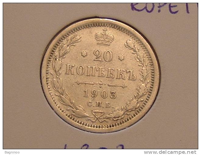 RUSSIA 20 Kopeiki 1903 Silver - Russie