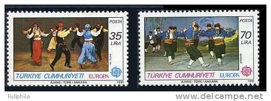 1981 TURKEY EUROPA CEPT FOLKLORE DANCE MNH ** - 1981