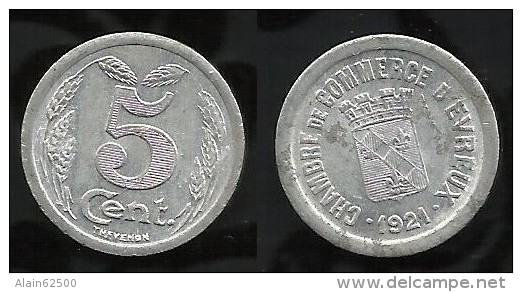 NECESSITE :  EVREUX . 5 Cts . 1921 . - Monetary / Of Necessity