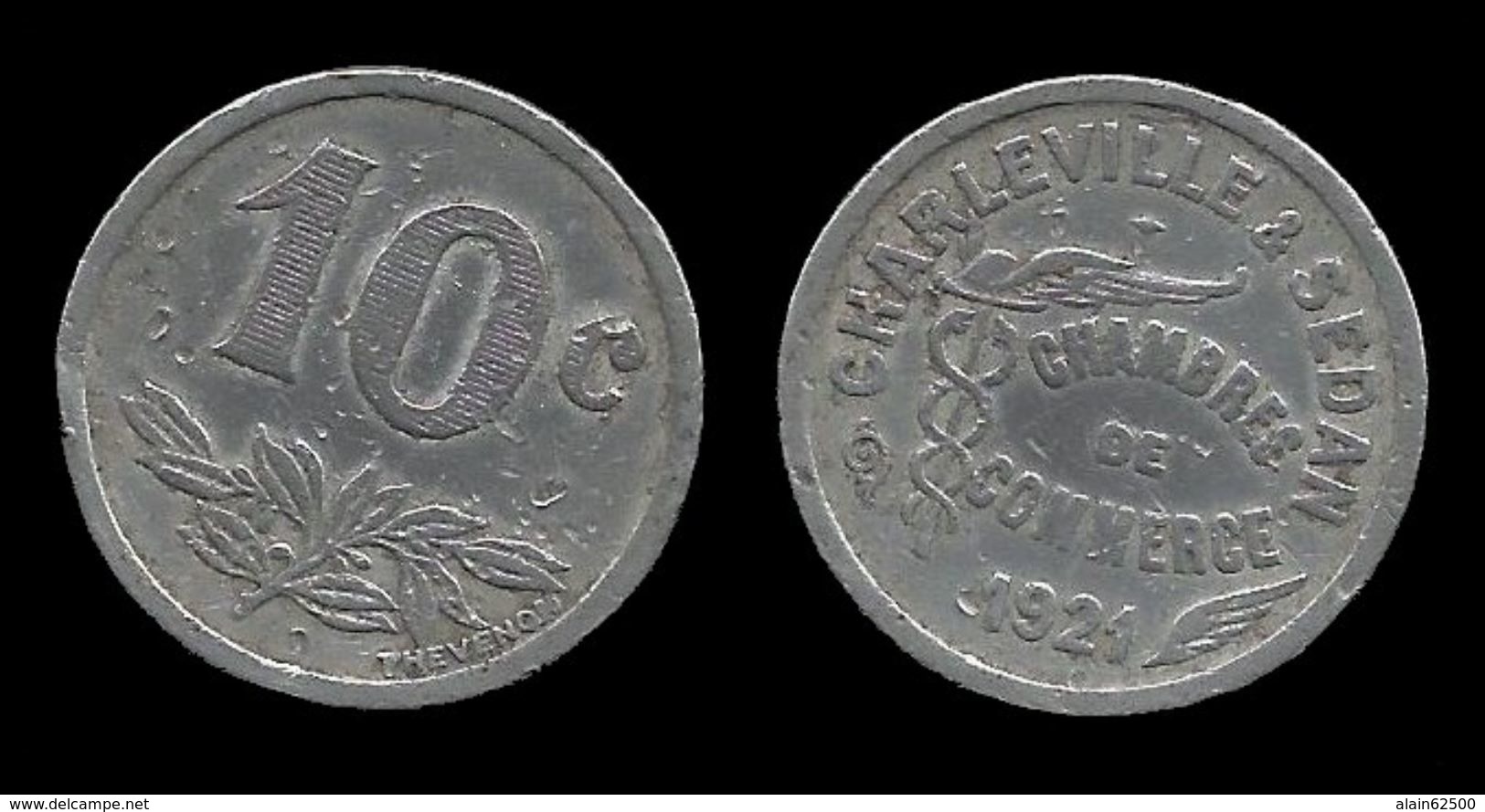 NECESSITE :  CHARLEVILLE & SEDAN . 10 Cts . 1921 . - Notgeld