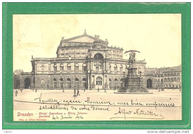 CARTOLINA-GERMANIA-DRESDEN-KONIGL-OPERNHAUS -KONIG-JOANN - Aalen