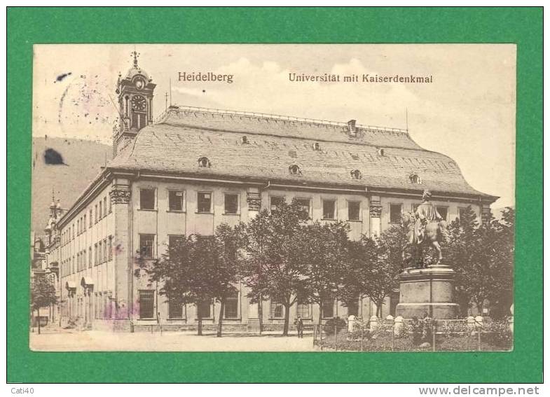 CARTOLINA-GERMANIA-HEIDELBERG-UNIVERSITAT MIT KAISERDENKMAIL - Aalen