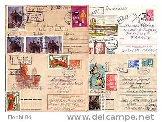 RUSSIE- 8 ENTIERS POSTAUX ILLUSTRES AVEC COMPLEMENT AFFRANCHISSEMENT - ENTRE 1972 ET 1980 - Unclassified