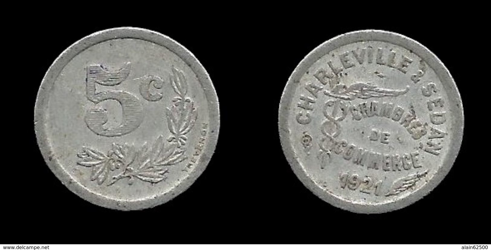 NECESSITE :CHARLEVILLE & SEDAN . 5cts 1921 . - Notgeld