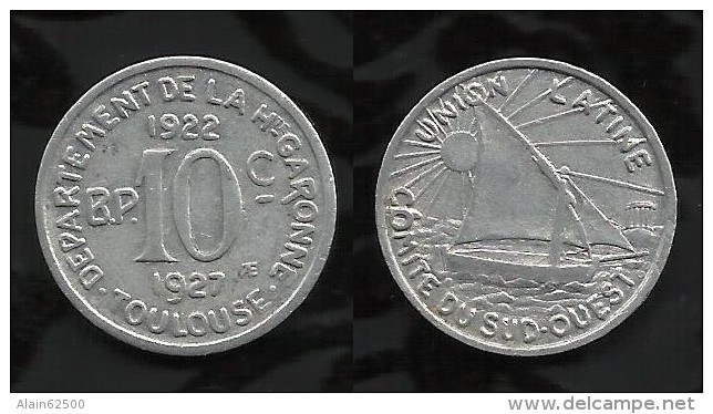 NECESSITE . TOULOUSE . 10cts 1922 / 1927 . - Monetary / Of Necessity