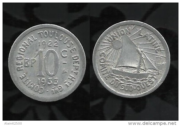 NECESSITE . TOULOUSE . 10cts 1922 / 33. - Monetary / Of Necessity