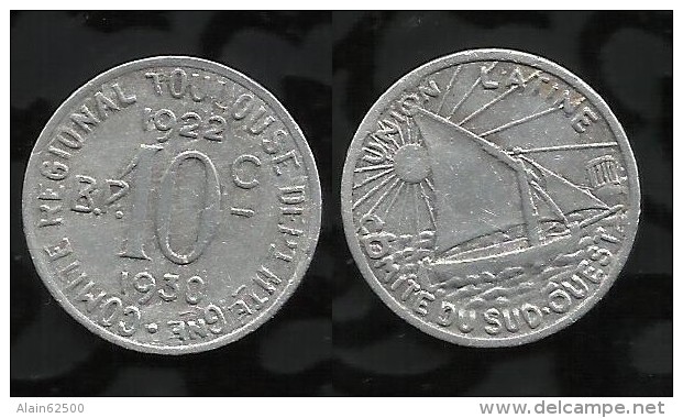 NECESSITE . TOULOUSE . 10cts 1922 / 30. - Monetary / Of Necessity