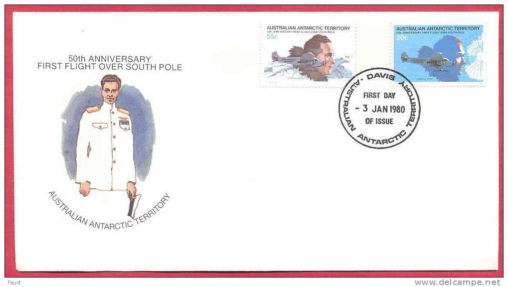 AAT 3FDC´s   (different Base)  Mi35/36  1st Flight Over South Pole - Autres & Non Classés