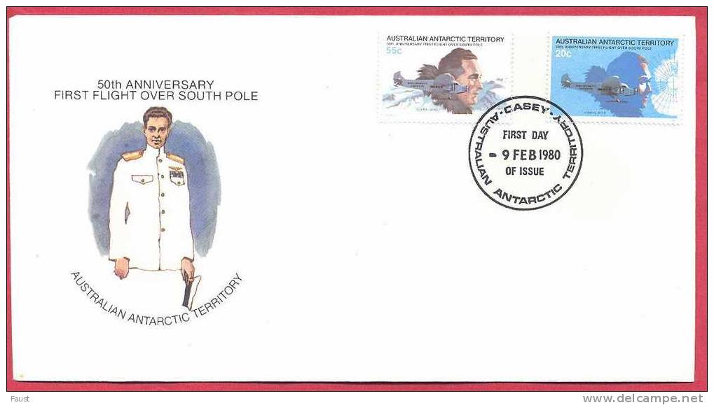 AAT 3FDC´s   (different Base)  Mi35/36  1st Flight Over South Pole - Autres & Non Classés