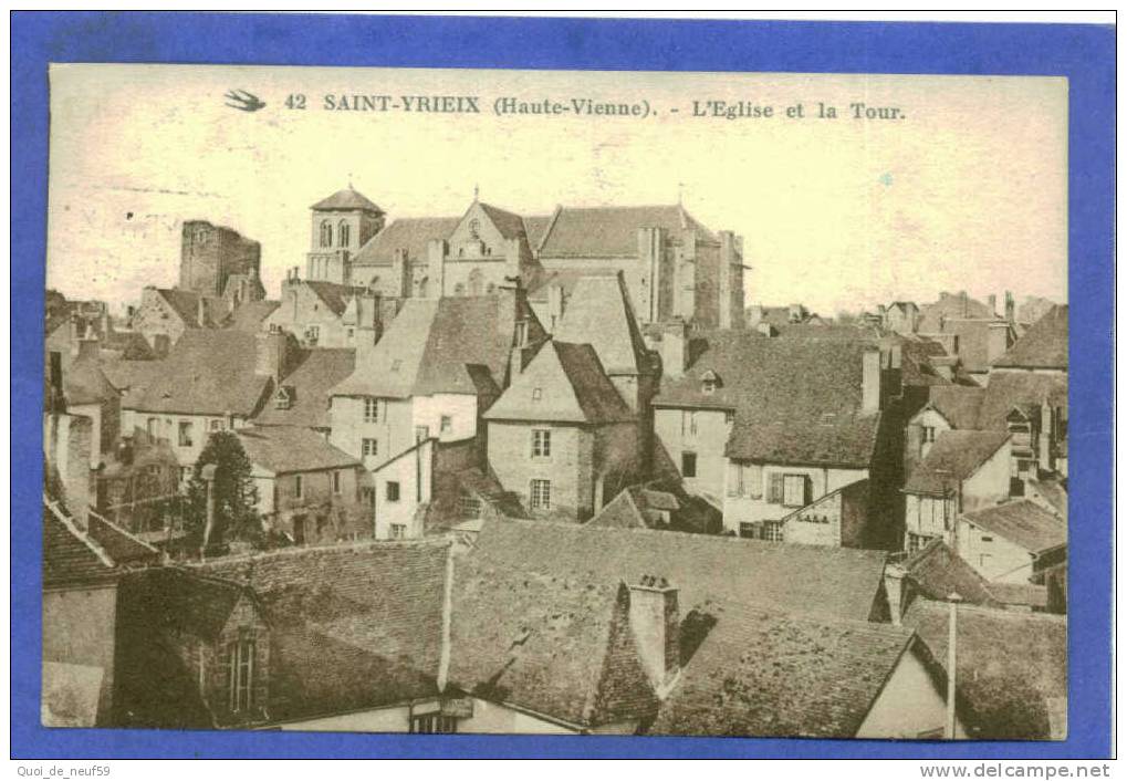 D 8702 SAINT YRIEIX L EGLISE ET LA TOUR VOIR VERSO - Saint Yrieix La Perche