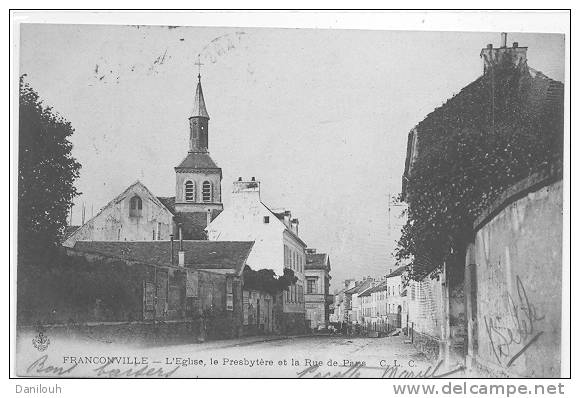 95 /FL/ FRANCONVILLE, L'église, Le Presbytère Et La Rue De Paris, C.L.C. --- Carte Précurseur - Franconville