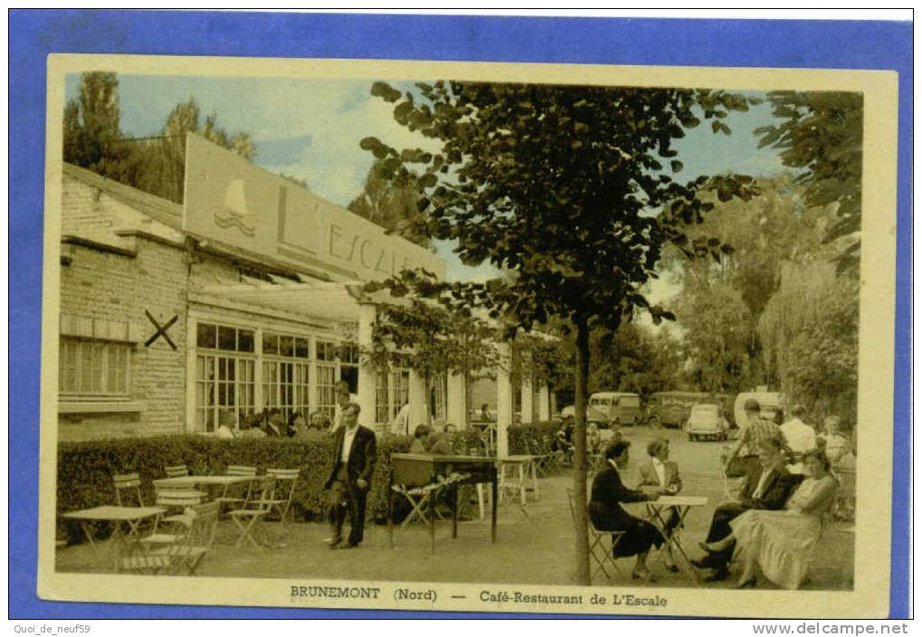 LE 5905 TOP RARE DOUAI - ARLEUX - BRUNEMONT CAFE RESTAURANT DE L ESCALE ANIMEE - Arleux