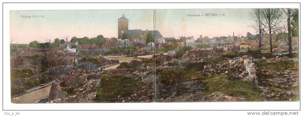 France - Frankreich - Rethel - Big Old Panorama Card - Feldzug 1914-1915 - Rethel