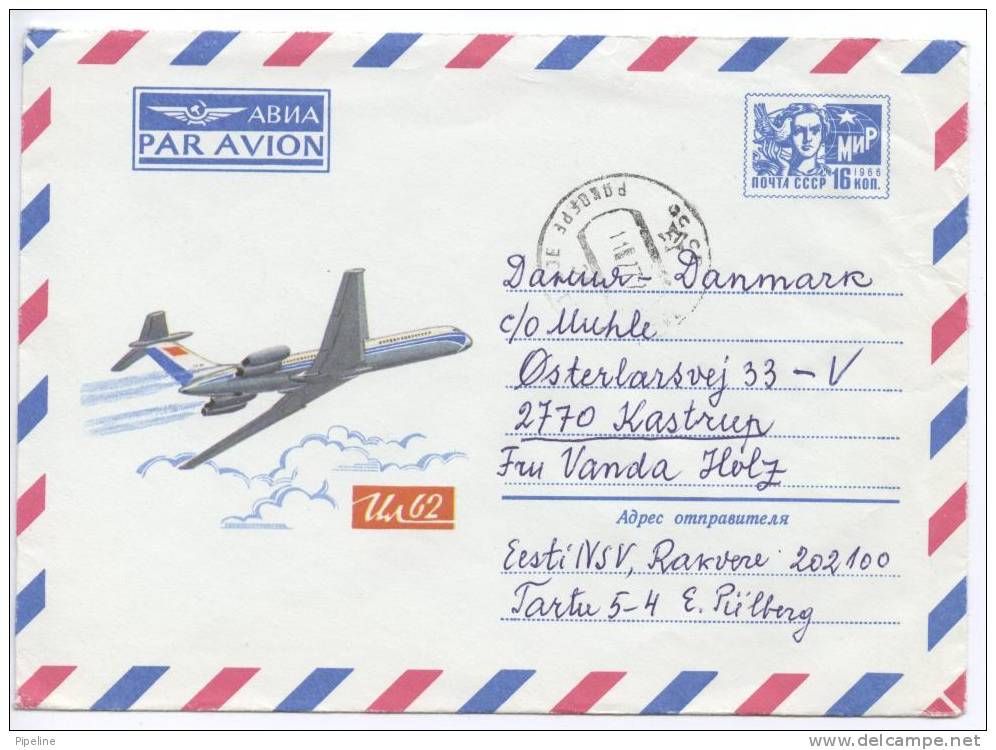 USSR Postal Stationery Cover Sent To Denmark - Storia Postale